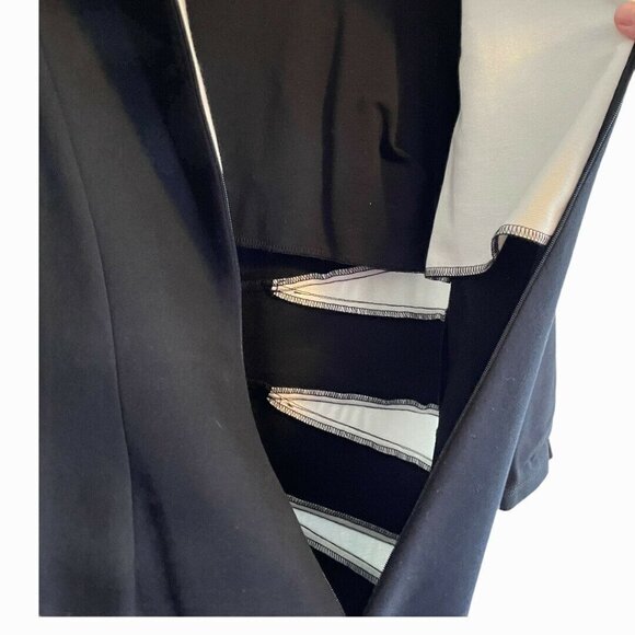 Zokai Black Cut Off Dark Academia 3/4 Sleeve Back Zip Dress M - Picture 5 of 8